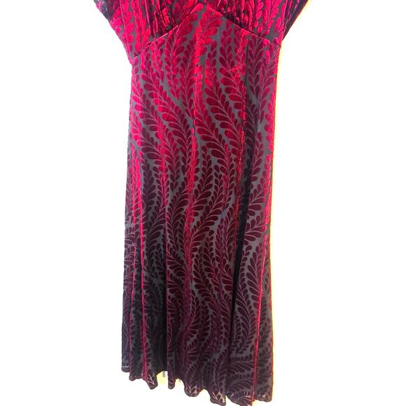 Zarr Collection Womens Dress Size 8 Black Maroon Midi Cocktail Party Holiday NWT - Picture 5 of 9
